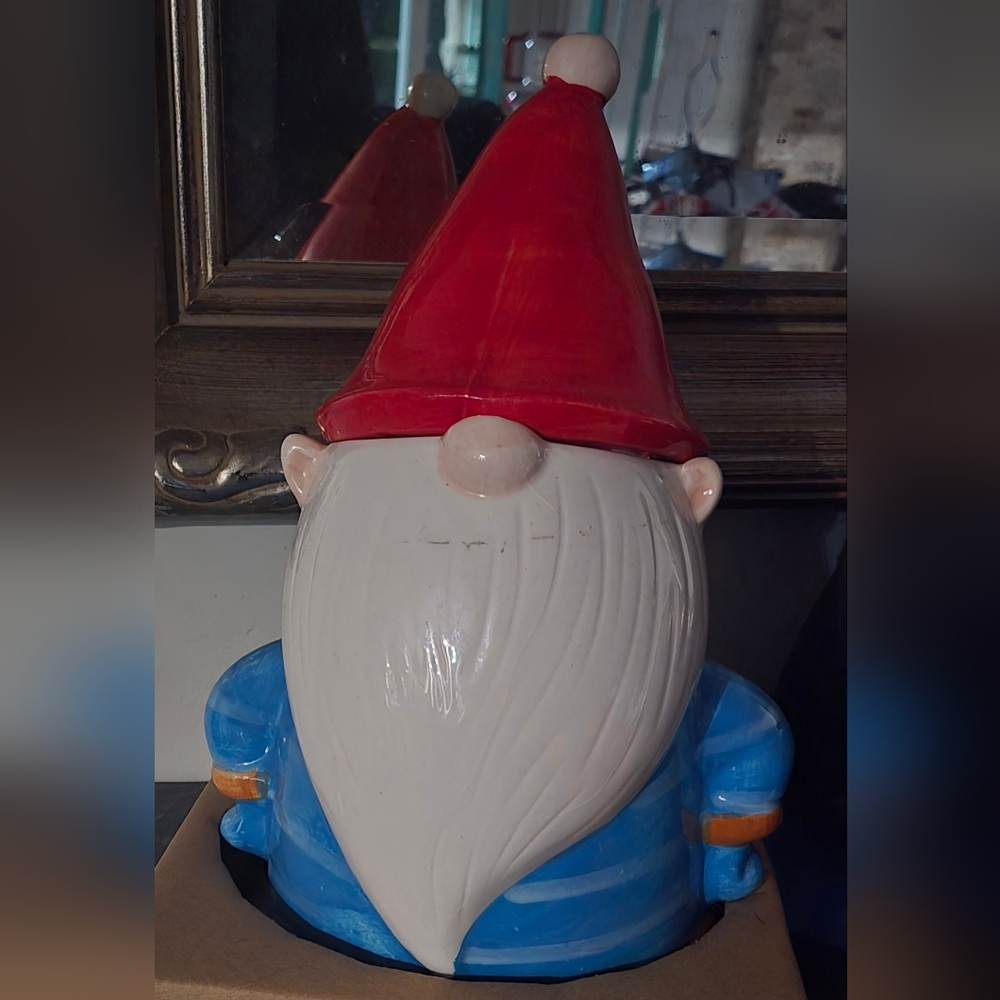 Whimsical Christmas Gnome Cookie Jar by Holiday Time